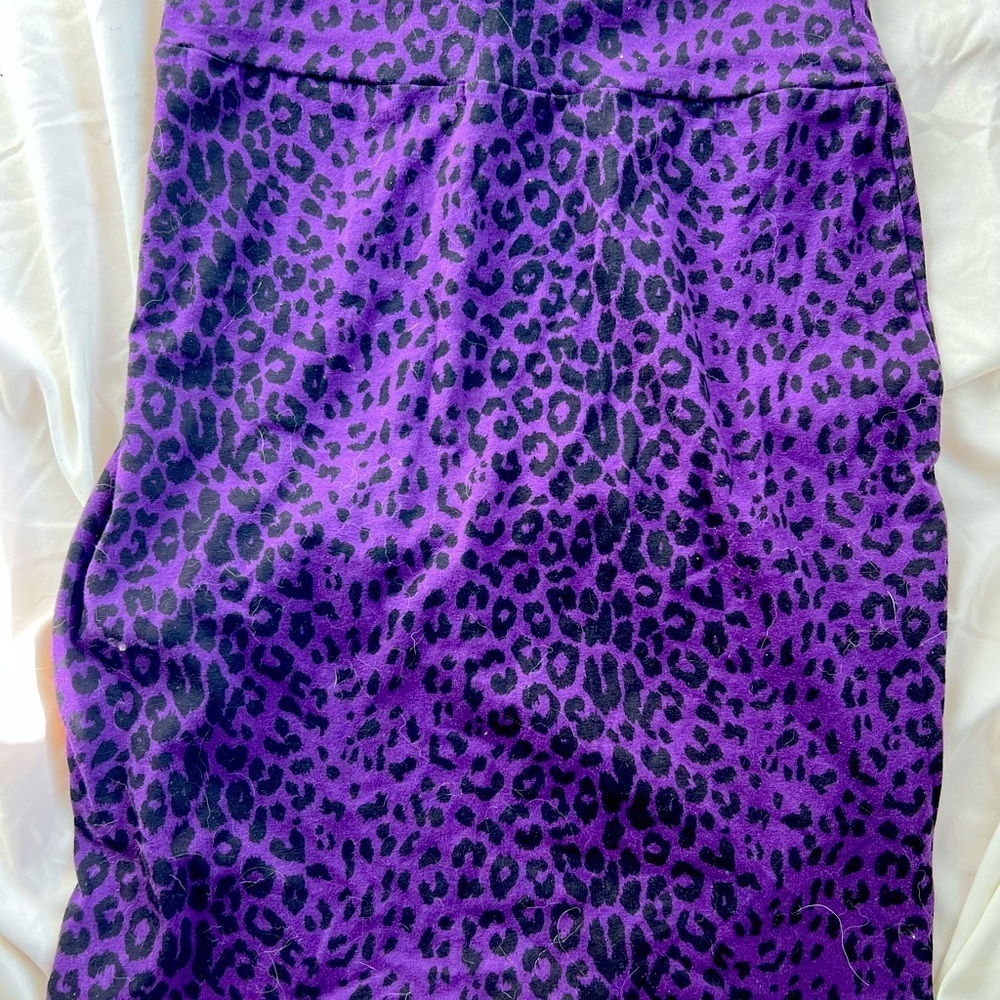 COPY - New purple cheetah print stretchy mini skirt size L